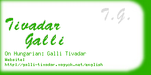 tivadar galli business card